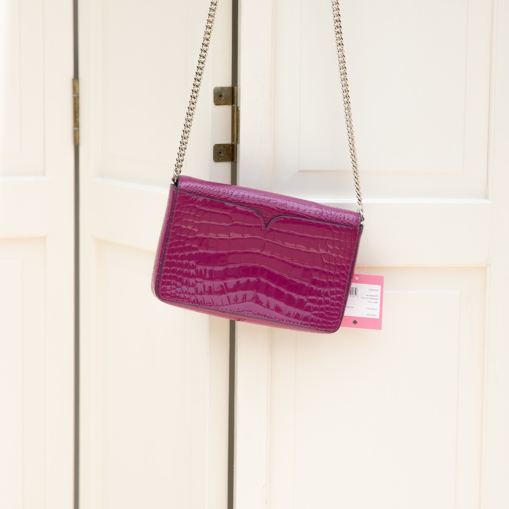 Kate Spade Romy Croc-Embossed Chain Wallet - Picture 5 of 7